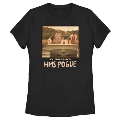 Женская футболка Outer Banks HMS Pogue черного цвета