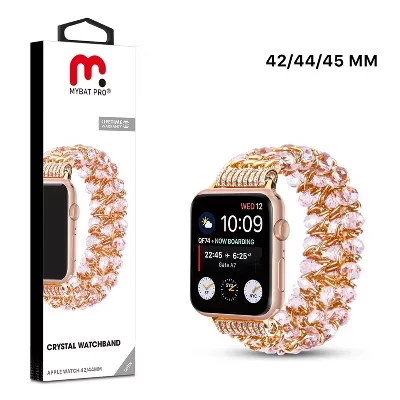 Ремешок для часов MyBat Pro Crystal для Apple Watch 38 мм - 44 мм - Розовый, элегантный эластичный браслет в розовом стиле