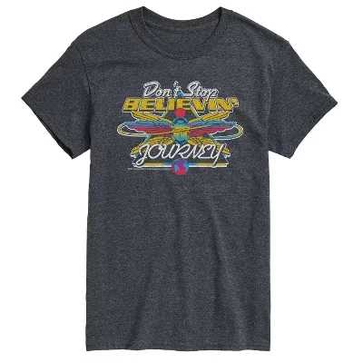 Мужская футболка Don't Stop Believin' с коротким рукавом и графическим рисунком heather charcoal
