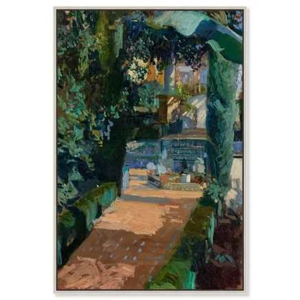 Картина Art Remedy «Вход с фонтаном», 25×38 см, серебристая