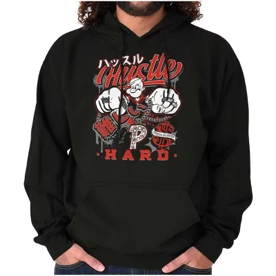 Толстовка с капюшоном Popeye Hustle Hard Strong Finish Hoodie Мужская лицензионная белая