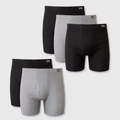 Мужские трусы-боксеры Comfort с мягким поясом 5pk - Черный/серый
