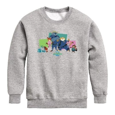 Флисовая толстовка с рисунком Ника, Джуди и друзей с длинным рукавом athletic heather