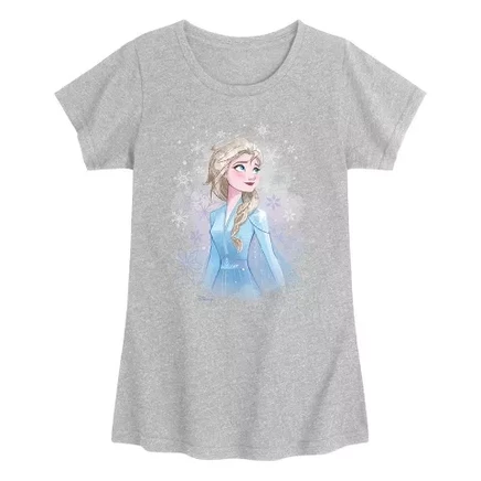 Футболка для девочек Frozen Эльза, серый меланж