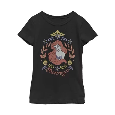 Футболка для девочек The Little Mermaid Ariel, черная