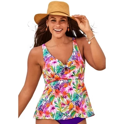 Женский топ-танкини Swimsuits for All Knot, тропический