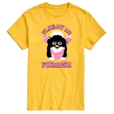 Мужская футболка с коротким рукавом и рисунком Fluent In Furbish желтого цвета