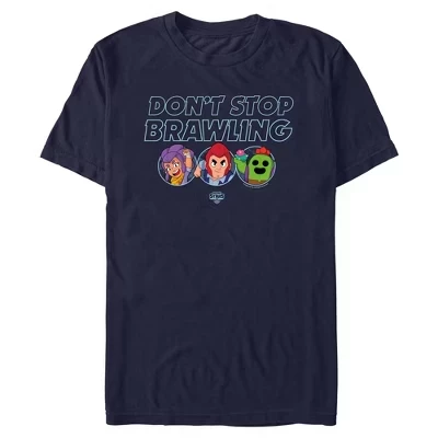 Мужская футболка Don't Stop Brawling Characters синего цвета