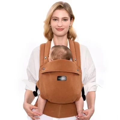 Эргорюкзак MomCozy из хлопка и льна, сепия