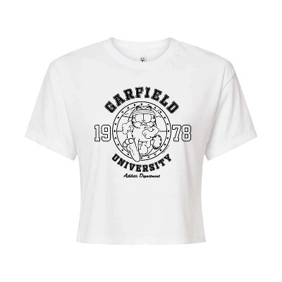 Женская укороченная футболка с рисунком для бега Ath Dept белого цвета