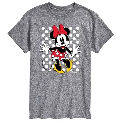 Мужская футболка с коротким рукавом и рисунком Минни в горошек athletic heather