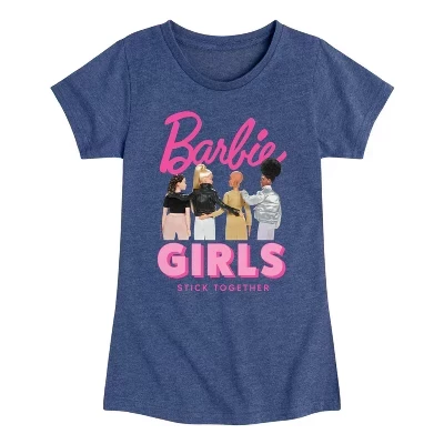 Girls Stick Together - приталенная футболка с коротким рукавом и рисунком heather navy