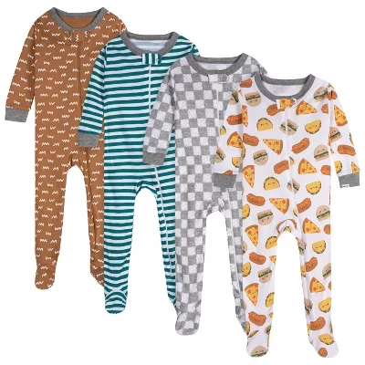 Пижамы-слипы для мальчика Onesies Brand, 4 шт., с принтами