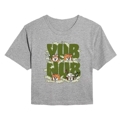 Женская укороченная футболка STAR WARS Yub Nub, серая