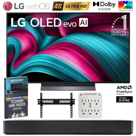 42-дюймовый OLED-телевизор LG серии C5 с разрешением evo 4K UHD WebOS Smart TV со звуковой панелью, креплением и аксессуарами