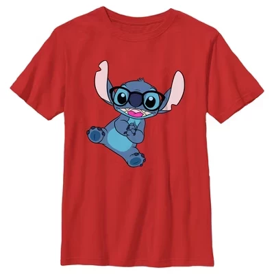 Футболка для мальчиков Lilo & Stitch «Стич в очках», красная