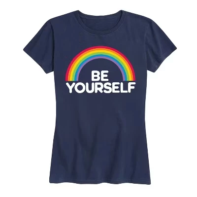 Женская - - Футболка с коротким рукавом Lgbt Rainbow Be Yourself с графическим рисунком