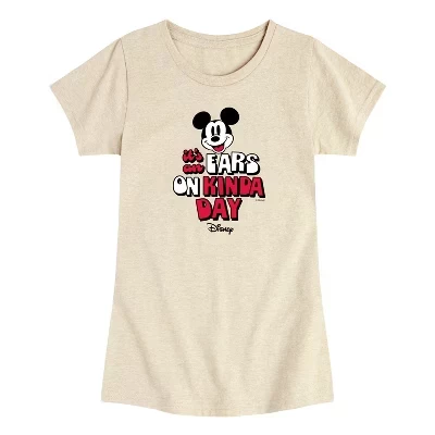 Приталенная футболка с коротким рукавом и графическим принтом Ears on Kinda Day.