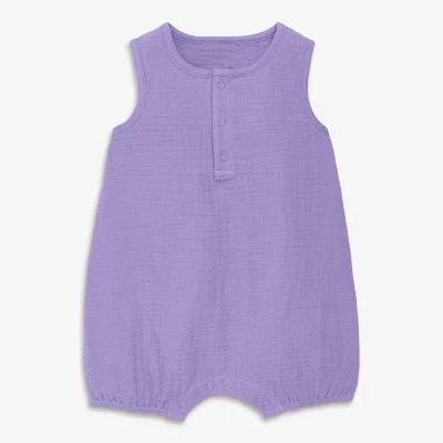 Детский хлопчатобумажный марлевый комбинезон Henley Bubble Romper iris