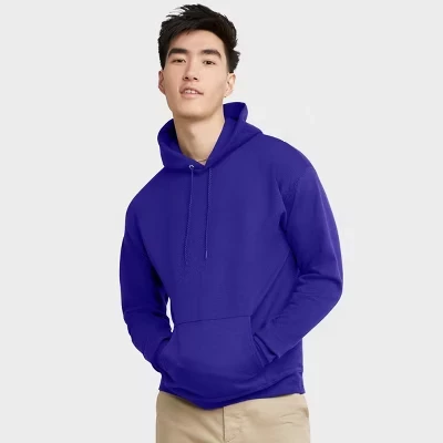 Унисекс-худи Hanes EcoSmart, флисовое, фиолетовое