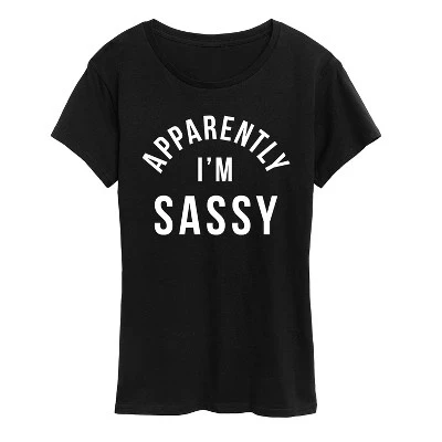 Женская футболка с коротким рукавом и графическим рисунком, по-видимому, Im Sassy, черная