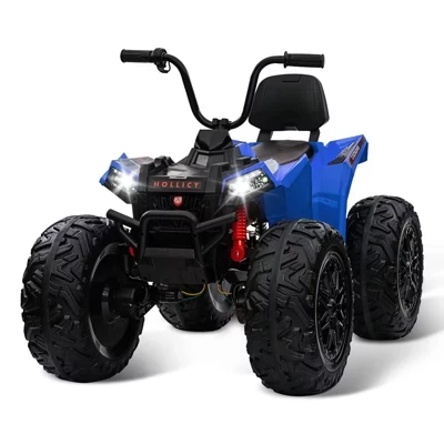 Электрический детский квадроцикл ATV 24v Quad Ride on Toy – 4WD - транспортное средство на батарейках с двумя батареями емкостью 7AH, мощными двигателями мощностью 4 × 80 Вт синего цвета