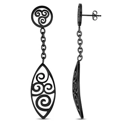 Серьги-капли EVERLY JEWELRY |Curlicue на крючках из нержавеющей стали - Несколько вариантов цвета металла черный