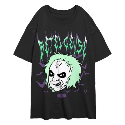 Футболка для девочек Beetlejuice Gothic Face, черная