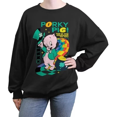 Женская оверсайз-толстовка Looney Tunes, черная