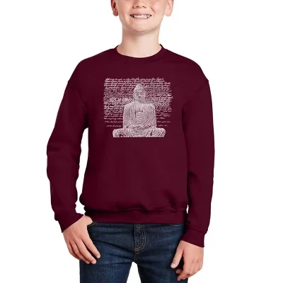Толстовка с круглым вырезом от Zen Buddha - Boy's Word Art бордового цвета