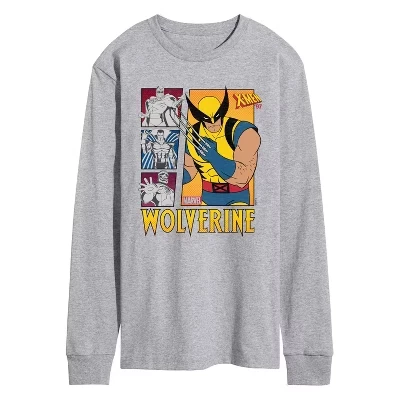 Men's -  - Wolverine Vs Villians Long Sleeve Graphic T-Shirt athletic heather