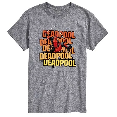 Men's -  - Deadpool Katana Pose Short Sleeve Graphic T-Shirt athletic heather