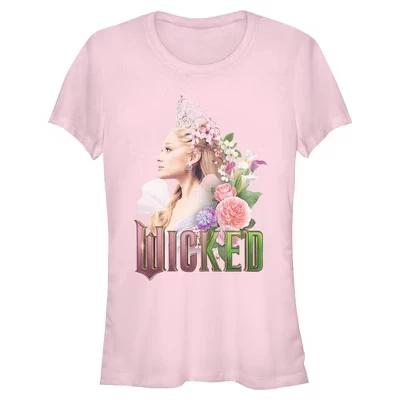 Женская футболка для юниорок : For Good Glinda Side Profile Pose светло-розового цвета