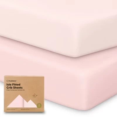 Простыни KeaBabies Isla, 2 шт., 132×71 см, пыльно-розовый