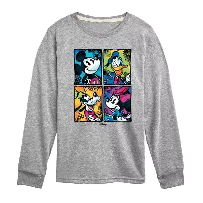 Городская футболка с длинным рукавом Mickey Friends с графическим рисунком athletic heather