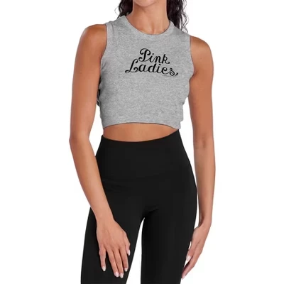 Женский розовый укороченный топ без рукавов с логотипом Ladies Tank athletic heather