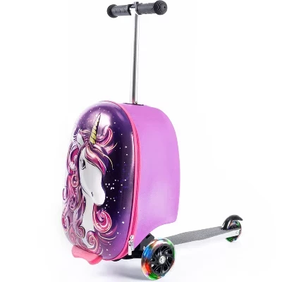 Детский чемодан-скутер KIDDIETOTES Scooter, единорог