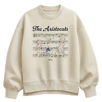 Женский свитшот Aristocats с нотами, кремовый