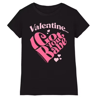 Girl's Sonny And Cher Valentine I Got You Babe Valentine T-Shirt black
