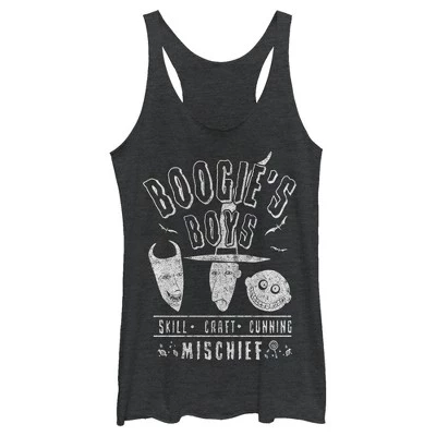Женская спортивная майка на бретелях Halloween Lock Shock and Barrel Boogie's Boys черный вереск