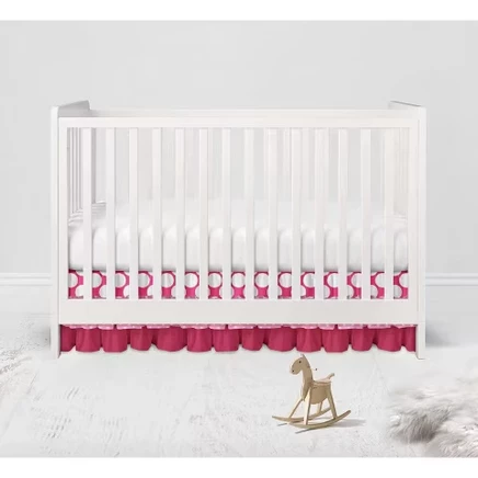 Юбка для кроватки Bacati MixNMatch Pink Dots, розовая в горошек