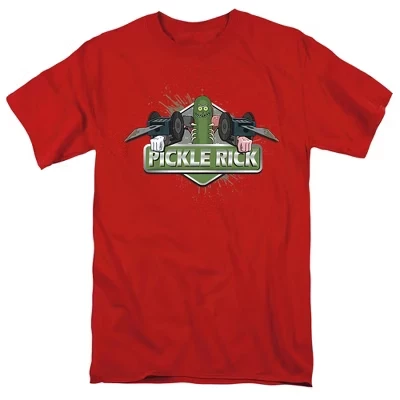 Футболка для взрослых Rick And Morty Pickle Rick красная