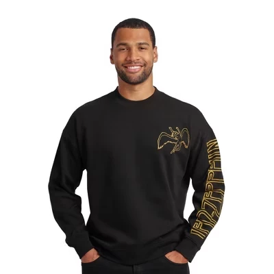 Swan Song Iconography Men's Oversized Black Crew Neck Sweatshirt black