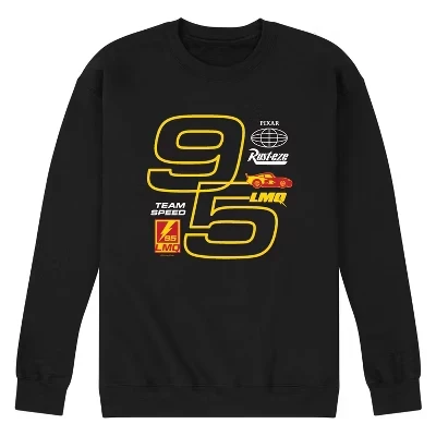 Мужская толстовка из флиса с графическим принтом Lightning McQueen 95 Racing Jersey, цвет черный