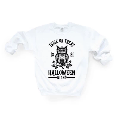 Женская толстовка с рисунком совы Trick Or Treat белого цвета