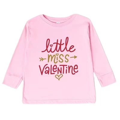 Футболка для малышей Little Miss Valentine с длинным рукавом розового цвета