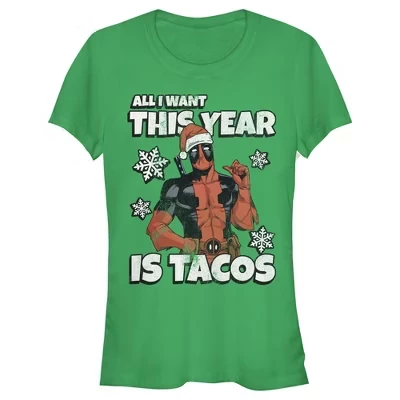 Женская рождественская футболка Deadpool Santa Tacos для юниоров