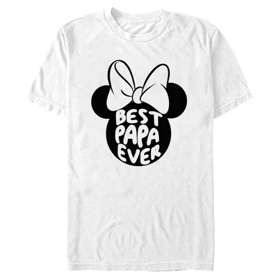 Мужская футболка с ушками Minnie Mouse Best Papa Ever, белая