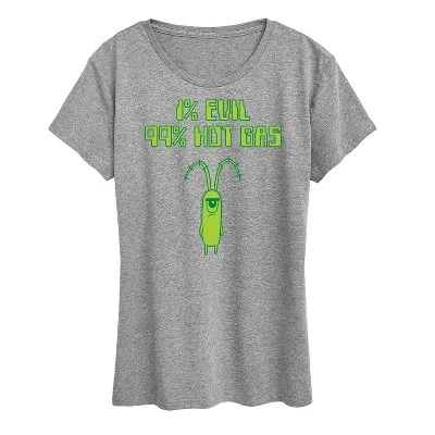 Женская футболка с коротким рукавом и рисунком Plankton One Percent Evil