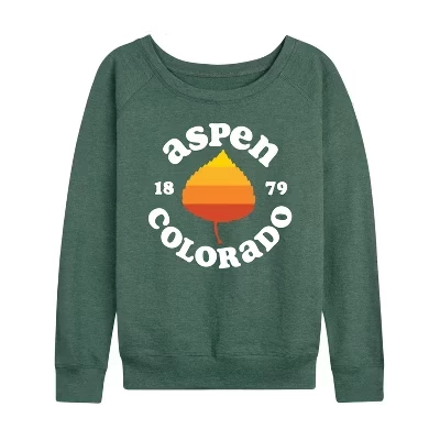Женская - - Aspen Colorado 1879 Легкая французская махровая рубашка с широким вырезом и длинным рукавом с графическим рисунком heather juniper